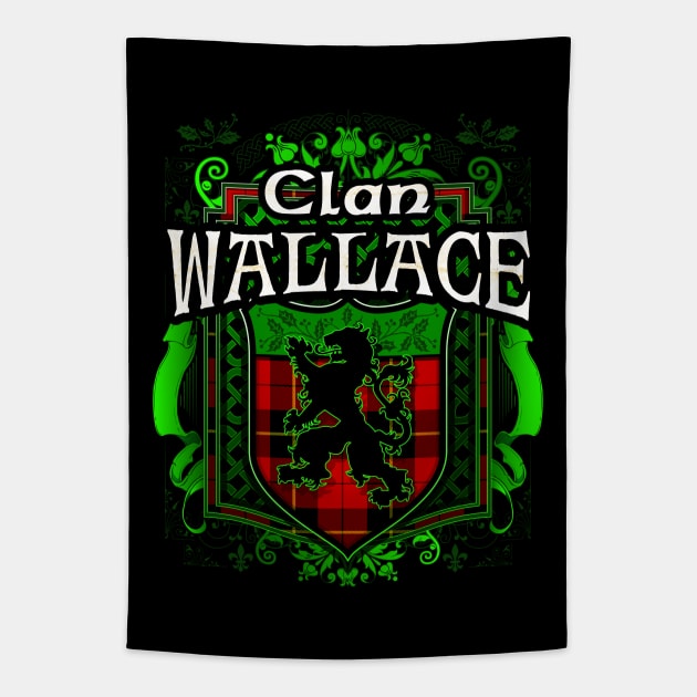 Clan Wallace Tartan Lion Tapestry by Celtic Folk