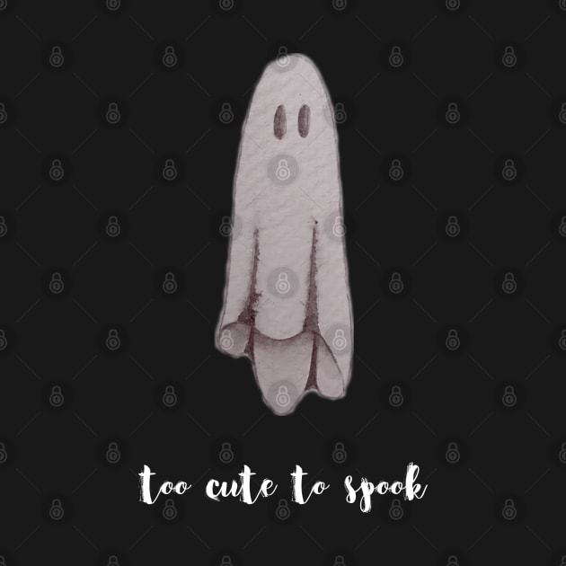 Too cute to spook watercolor ghost by JewelsNova