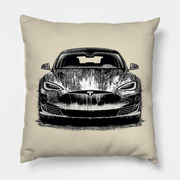 Tesla Model S Pillow by Vehicles-Art