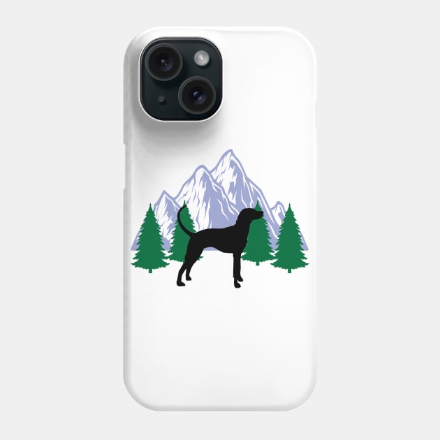 greyhound dog silhouette mountain tree christmas Phone Case by T-shirt verkaufen