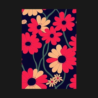 Beautiful Stylized Red Flowers, for all those who love nature #219 T-Shirt