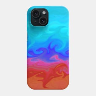 Neon Pink orange blue Abstract art Phone Case