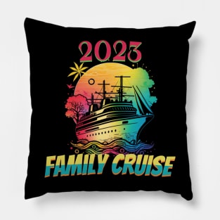 Family Cruise 2023 Family Vacation Funny Party Trip Ship Pillow