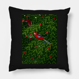 Rosellas in the Pomegranate Tree Pillow