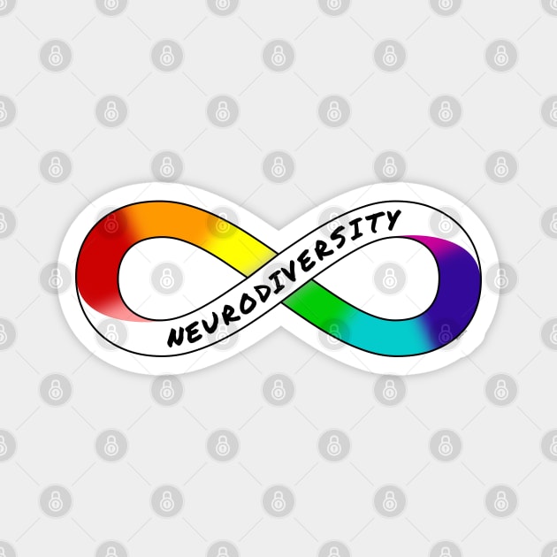 Neurodiversity - Rainbow Infinity Symbol for Neurodivergent Actually Autistic Pride Asperger's Autism ASD Acceptance & Appreciation Magnet by bystander