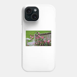 Pink Flowers By The Bench Phone Case