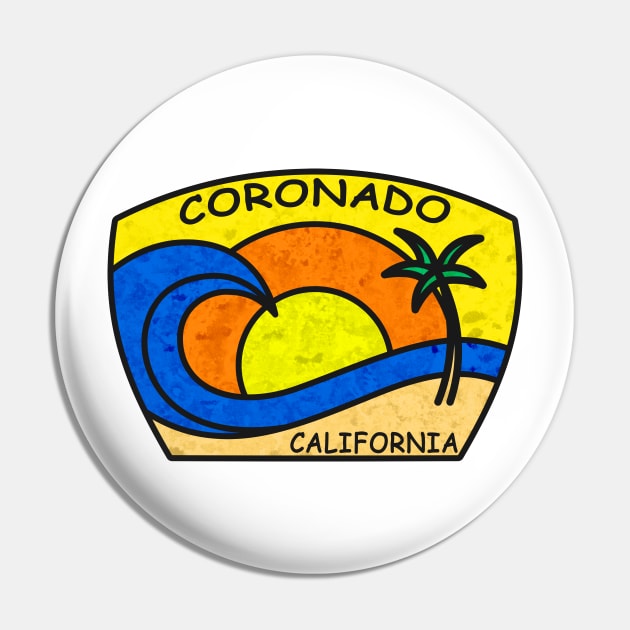 Coronado California Surfing Pacific Ocean Surf Beach Pin by TravelTime