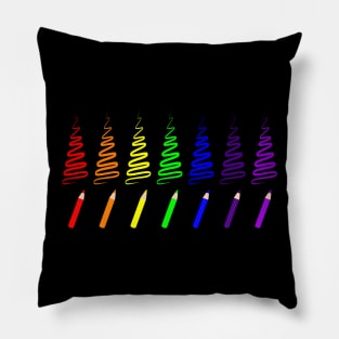 Rainbow Pencil Coloring Trees Pillow