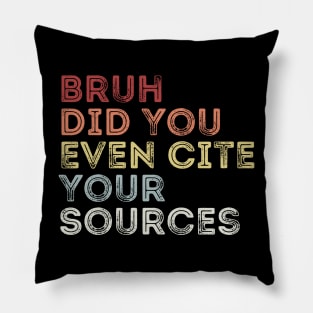 Bruh Did You Even Cite Your Sources Pillow