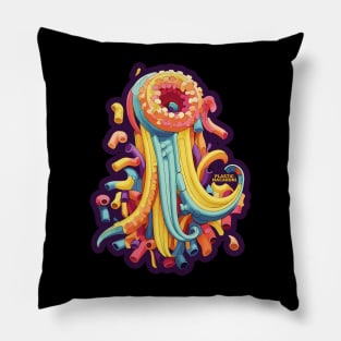 Plastic Macaroni Boho Trippy Hippy Donut Noodle Pillow