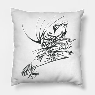 Scattered Unique Black White Abstract Art Pillow