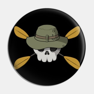 Kayaking crew Jolly Roger pirate flag (no caption) Pin