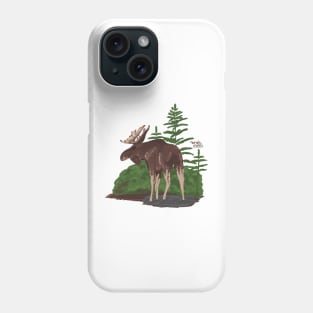 Moose in forest Phone Case