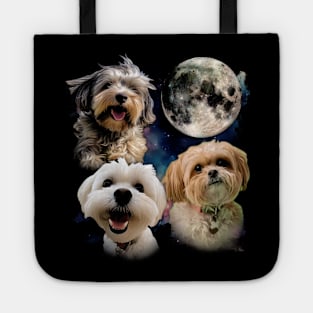 Silky Serenity Shih Tzu Dog Moon, Tee Trendsetter Triumphs Tote