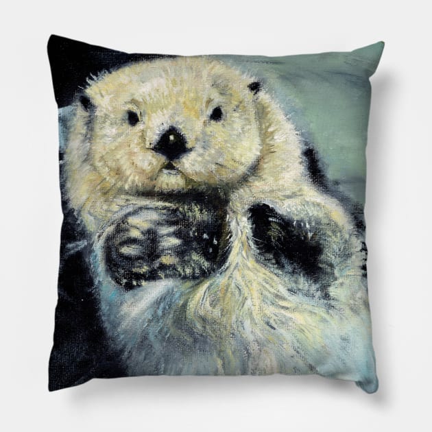 Sea Otter Pillow by belettelepink