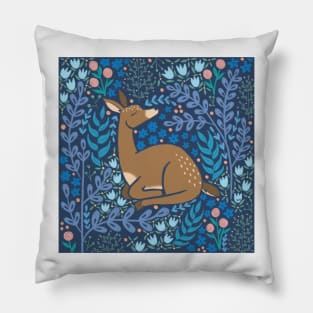 Winter Woodland Deer Pillow