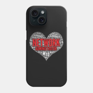 Network administrator Heart Shape Word Cloud Design print Phone Case