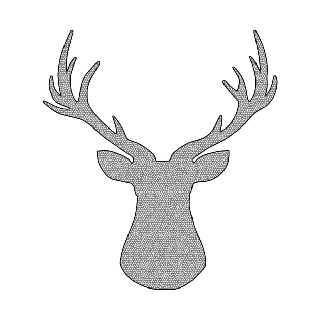 Deer - geometric pattern - gray and white. by kerens