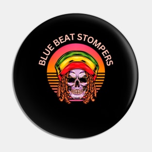 Blue Beat Stompers Pin