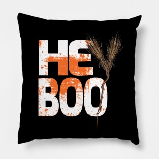 Hey Boo Shirt, Cute Halloween Shirt, Unisex Fall Shirt, magical halloween broomskirt. Pillow