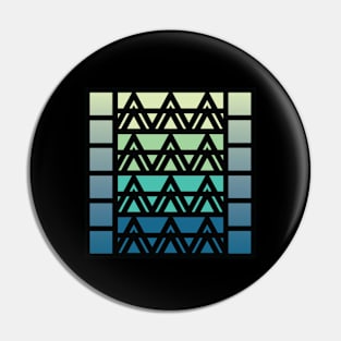 “Dimensional Peaks” - V.3 Blue/Green - (Geometric Art) (Dimensions) - Doc Labs Pin