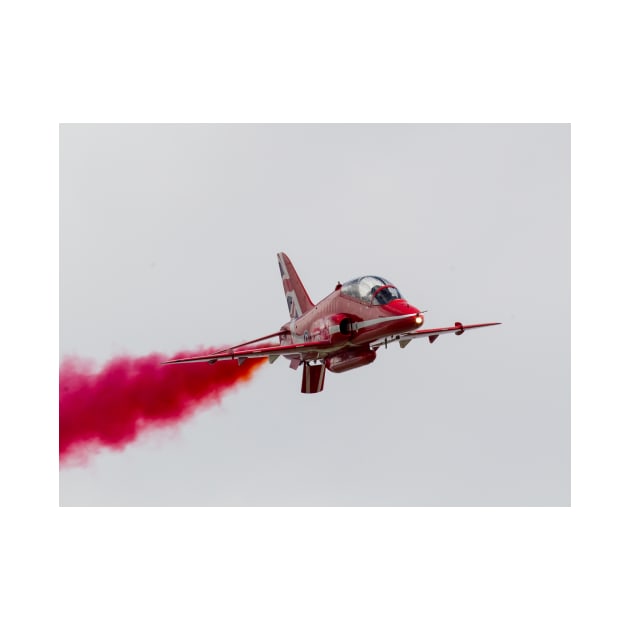 Red Arrows Hawk with red smoke by captureasecond