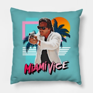 Retro Miami Vice 80s Sonny Crockett Tribute Pillow