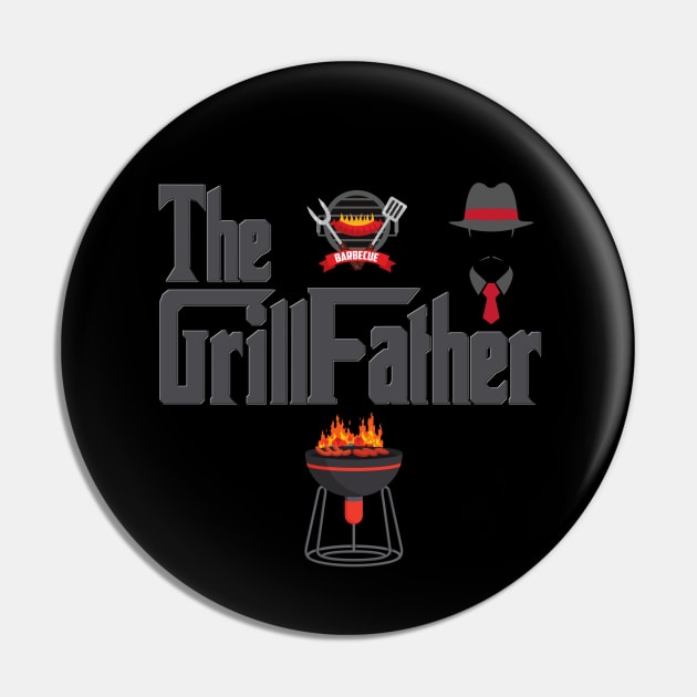 The Grillfather, BBQ, Barbecue, Cook, Meat, Steak, Propane Tank, Grill, Food, Mafia, The Grill Father, Funny Foodie, Foodie, Fathers Day Gift, Grilling Pin by DESIGN SPOTLIGHT