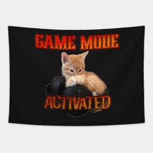 Gamer Kitten Game Mode Activated Tapestry