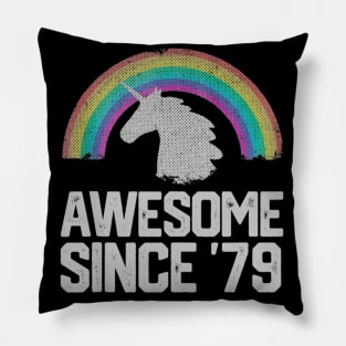 41th Birthday Gift Unicorn Retro 1979 Funny Men Women Pillow