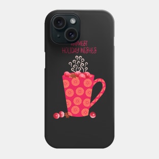 Cozy Winter Mugs & Hot Cranberry Tea Illustration Phone Case