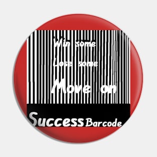 Succes Barcode illustration on Red Background Pin