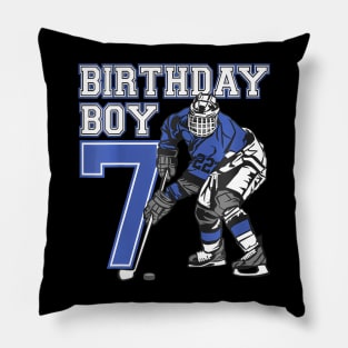 Kids 7 Year Old Ice Hockey Themed Birthday Party 7Th Boy Pillow