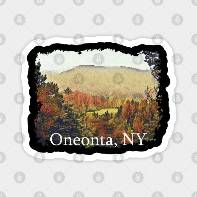 Oneonta NY Adirondack Hill and Valley Magnet by Mindseye222