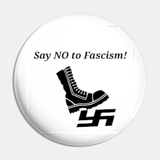 Say No to Fascism - Boot steps on Swastika Pin