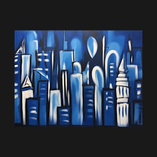 New York City in Picasso's Blue Period style T-Shirt