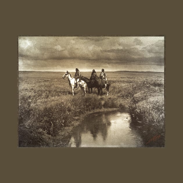 Three Native American Blackfoot Chiefs, Montana 1900 Edward S Curtis by rocketshipretro