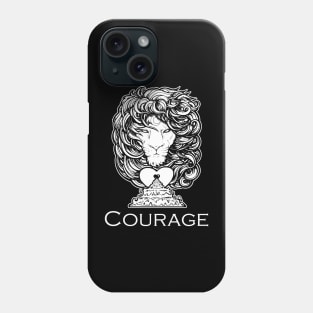 Heart of a Lion - Courage - White Outlined Version Phone Case