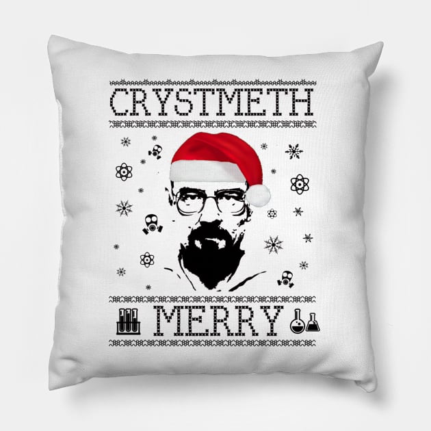 Breaking Bad Heisenberg Merry Chrystmeth Christmas Pillow by Angel arts