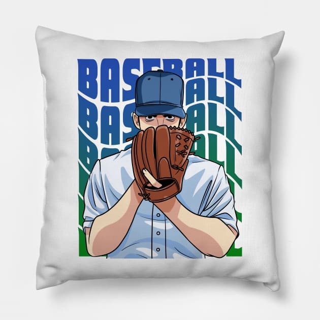 Baseball Pitcher Player Boys Girls Youth Sports Pillow by Noseking