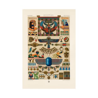 Egyptian motif book plate from L'ornement Polychrome (1888) by Albert Racinet T-Shirt