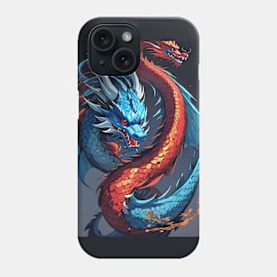 Red and blue Chinese dragons Phone Case