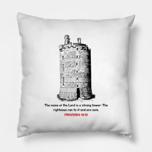 God is a Strong Tower Pillow