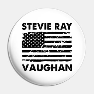 Retro American Flag Stevie Ray Music Gift Pin