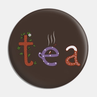 Lettering tea Pin