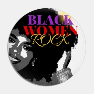 Black Women Rock Pin