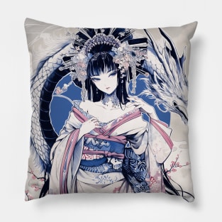 Geisha and Dragon 7806 Pillow