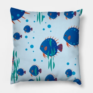 Sea Fish Pattern Background Seamless Pillow