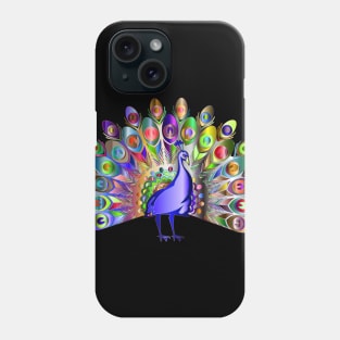 Pretty and Cute Rainbow Colored Peacock Bird Phone Case