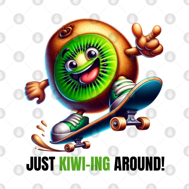 Skateboarding Kiwi - Fruity Thrills by vk09design